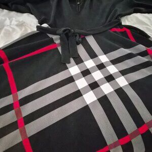 Ashley Stewart Black Plaid Maxi